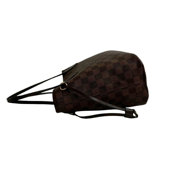 LOUIS VUITTON Authentic Brown Damier Leather Neverfull PM Tote Bag - Picture 5 of 10